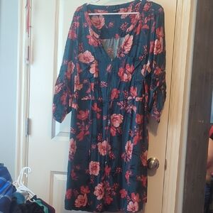 Torrid Orange Bishop Sleeve V-Neck Sundress